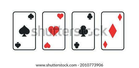 Cards icons for playing in casino