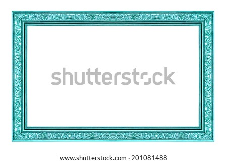 vintage rose blue frame isolated on white background, with clipping path
