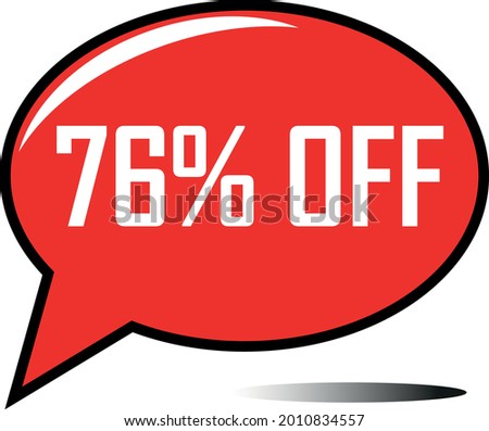 76 percent off red balloon, floating balloon for discount promotional offers, super sale, super offer, reduct balloon with white font and dark shadow