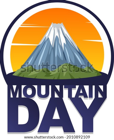 Mountain Day banner with Mount Fuji isolated illustration