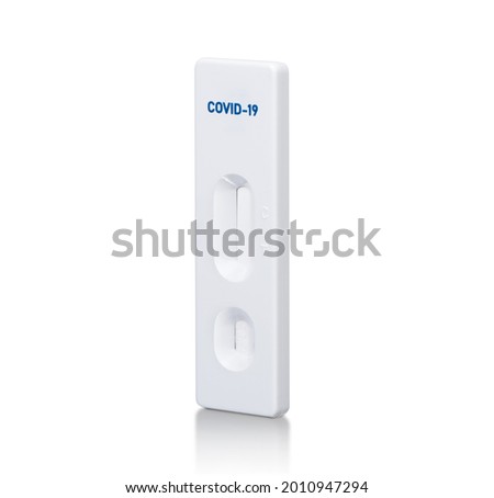 Rapid antigen test cassette for Covid-19 isolate , quick test laboratory equipment with clipping path put on background