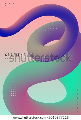 Abstract fluid dynamic background with colorful gradient shape modern art style. Design element can be used for backdrop, wallpaper, print, magazine, book cover, vector illustration