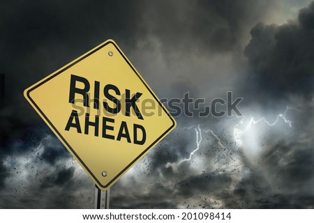 Risks ahead road sign