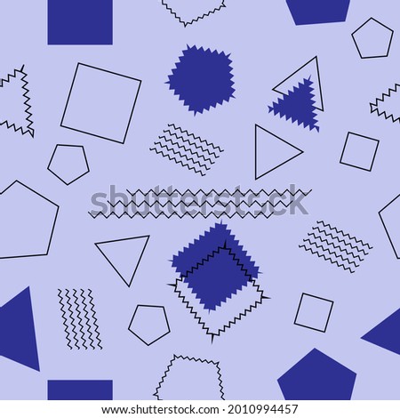 Seamless colored background pattern, various geometric shapes
