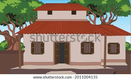 Illustration of Village home vector Royalty-Free Stock Photo #2011004135