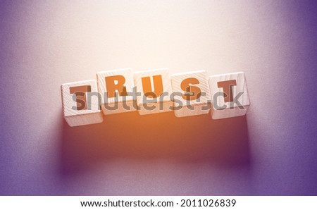 Trust Word Written on Wooden Cubes