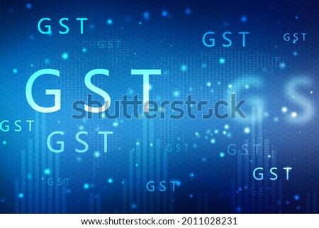 2d rendering GST Tax India with business graph