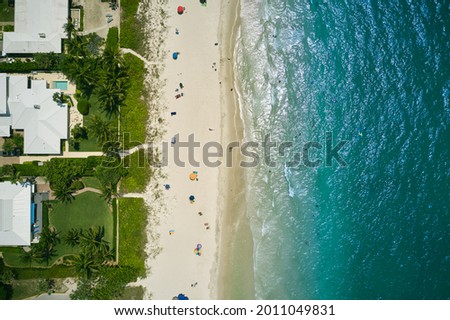 Aerial Drone Picture of Highland Beach Florida in sunny day Top view