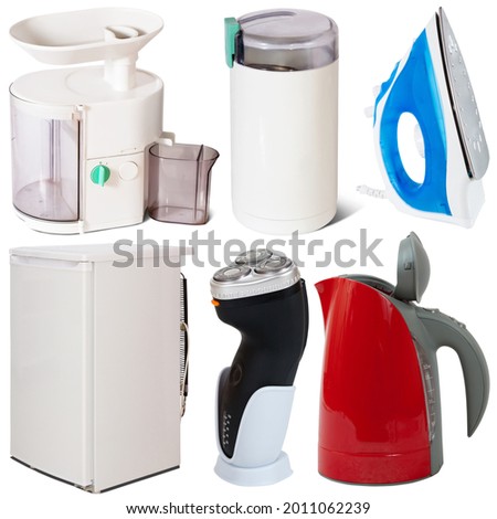 Set of household appliances. Isolated on white background with clipping path. High quality photo