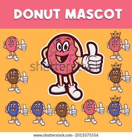 Funny cartoon Donut illlustration vector