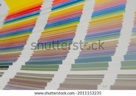 Color guide spectrum swatch samples colorful on white background
