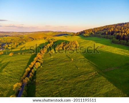 Green rural landscape from above