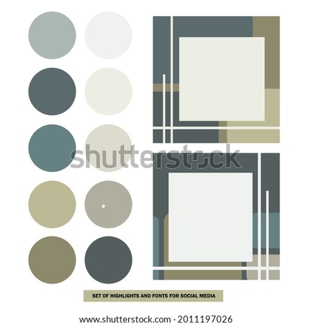vector set of two abstract backgrounds and circles for social networks in blue and brown shades.
