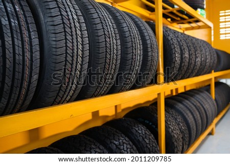 New tire warehouse room in stock There are plenty of them available to replace tires at a service center or auto repair shop. Tire warehouse for the car industry