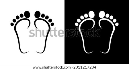 soles of the feet. this symbol can be used for the logo of a mountaineer