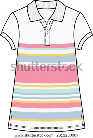 GIRLS AND TEEN POLO SKATER DRESS AND SHIRTS VECTOR