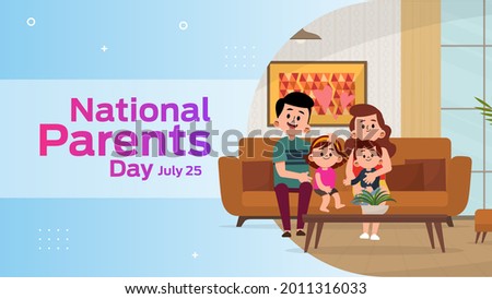 national parents day on july 25 business brochure flyer banner design horizontal template vector, cover presentation abstract, modern publication poster and flag-banner, layout in rectangle size.