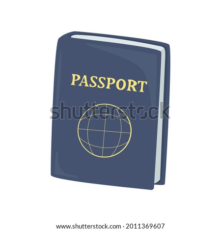 Passport Sign Emoji Icon Illustration. Identity Documentation Vector Symbol Emoticon Design Clip Art Sign Comic Style.