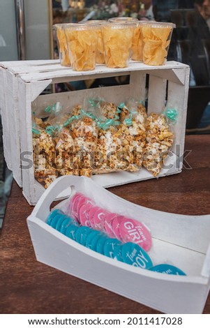 Gender reveal party decoration snacks