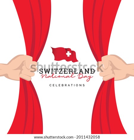 Switzerland flag. Independence day celebrations. Banner template.
