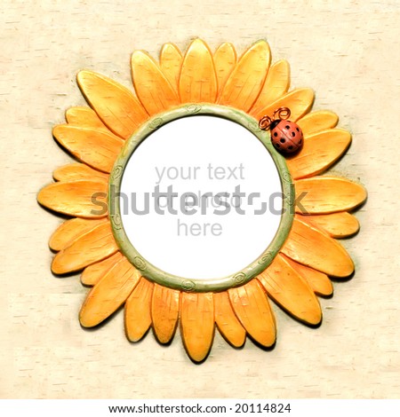 sunflower photo frame with copy space