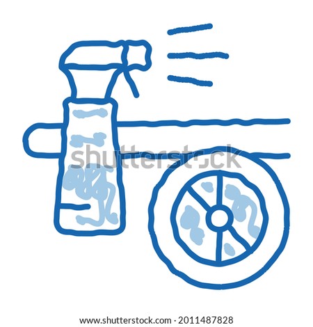 Wash Spray Plane sketch icon vector. Hand drawn blue doodle line art Wash Spray Plane sign. isolated symbol illustration