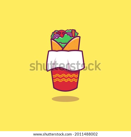 Vector Kebab icon with cartoon style. Kebab is a typical Turkish dish. Vector illustration icon can be used for applications, websites, or parts of logos.