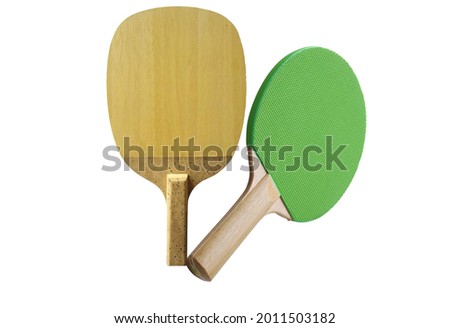 Table tennis racket on the white background