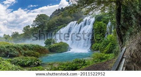 Marmore falls, Cascata delle Marmore, in Umbria region, Italy Royalty-Free Stock Photo #2011522952
