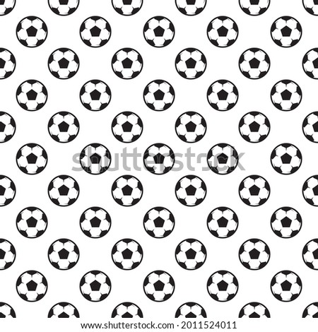 Soccer ball monochrome endless pattern. Sport vector illustration.