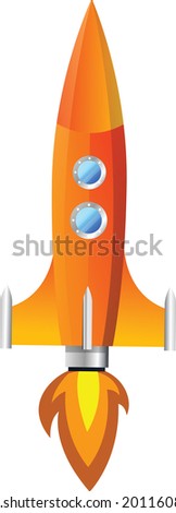 Launch space rocket vector art and illustration