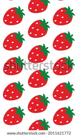 Strawberry Pattern, Red seamless strawberry, Strawberry white Background, Strawberry Wallpaper Love Cards Vector Stock Vector Illustration.