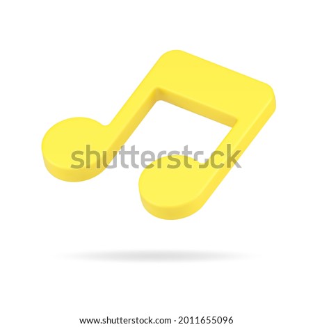 Creative golden note 3d icon. Volumetric music tone symbol. Song compositions and sonatas. Classical decoration of festivals and concerts. Creation of symphonies. Realistic isolated render