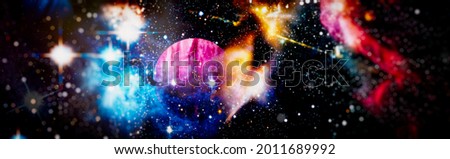 Nebula and galaxies in space. Space many light years far from the Earth. Elements of this image furnished by NASA.