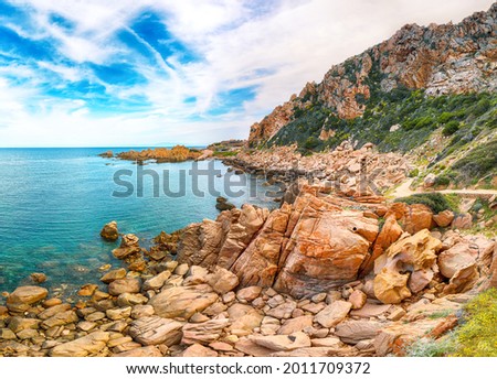 Fantastic view of popular travel destination Costa Paradiso. Picturesque landcape of Mediterranean sea. Location:  Costa Paradiso, Province of Sassari, Sardinia, Italy, Europe
