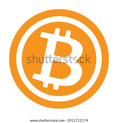Bitcoin symbol sign isolate on white background