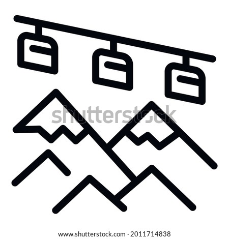 Mountains ski resort icon. Outline mountains ski resort vector icon for web design isolated on white background