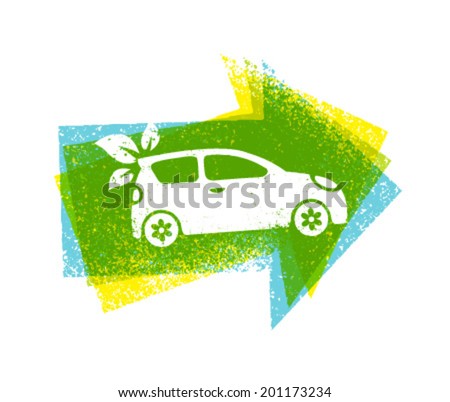 Eco Car Drive Green Vector Natural Friendly Concept