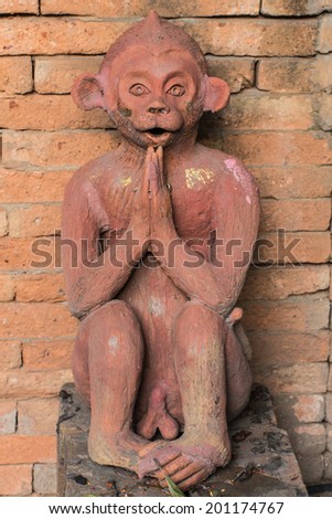 Thai sculpture of monkey