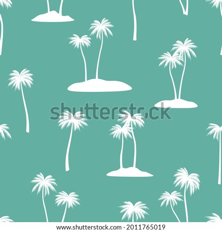 Seamless pattern palm trees silhouettes black vector illustration