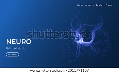 Neuron system concept. Nervous system research vector illustration. Futuristic neurology landing page. Organic synapse structure. Royalty-Free Stock Photo #2011791107