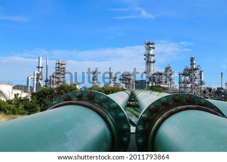 pipe line for transpotion in oil refinery plant Royalty-Free Stock Photo #2011793864