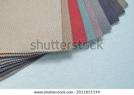 layout of fabric samples for upholstery and renovation