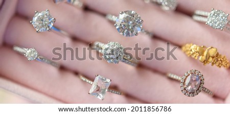 Jewelry diamond rings in box Royalty-Free Stock Photo #2011856786