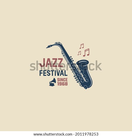 jazz festival music emblem simple vector