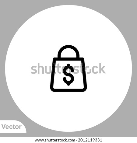 Shopping bag icon sign vector,Symbol, logo illustration for web and mobile