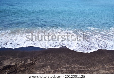 Beautiful Sea Landscape with Waves Breaking on a Sandy Beach. Waves Background 