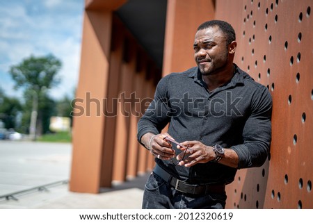 Successful young businessman. Portrait of handsome black man.
