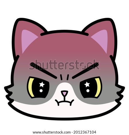 Isolated cute angry cat emoji Vector illustration