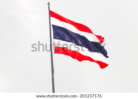 Thailand national flag stream on sky.